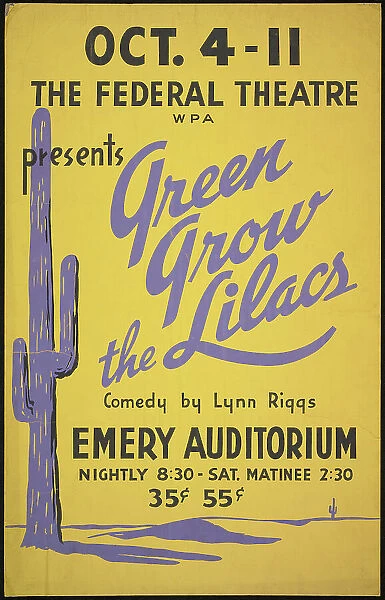 Green Grow the Lilacs, Cincinnati, 1937. Creator: Unknown