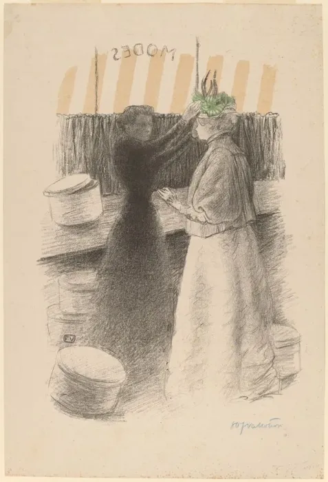 Framed Print : The Green Hat (Le chapeau vert), 1896. Creator: Felix Vallotton Framed Print : The Green Hat (Le chapeau vert), 1896. Creator: Felix Vallotton