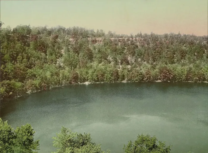 Framed Print : Green Lake, near Jamesville, New York, ca 1900. Creator: Unknown Framed Print : Green Lake, near Jamesville, New York, ca 1900. Creator: Unknown