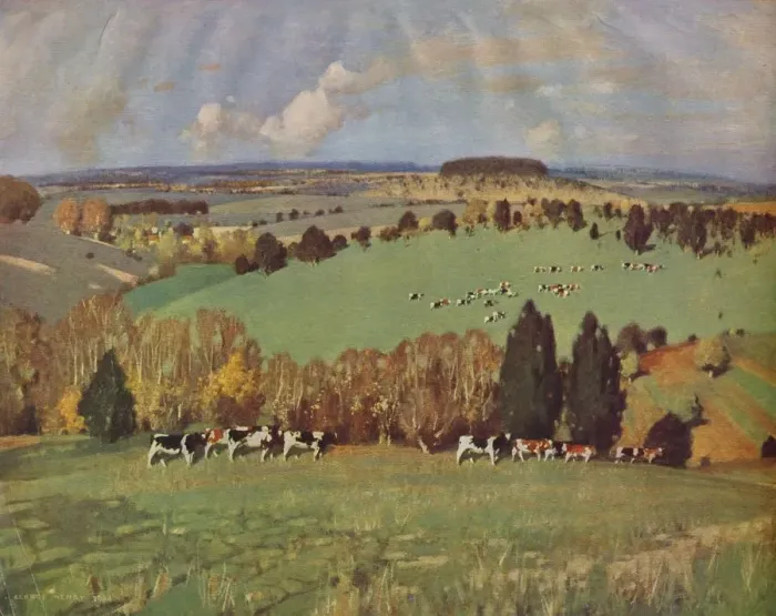 Framed Print : In Green Pastures, 1935. Creator: George Henry Framed Print : In Green Pastures, 1935. Creator: George Henry