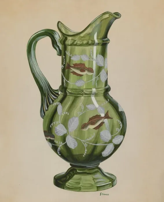 Framed Print : Green Pitcher, c. 1937. Creator: Robert Stewart Framed Print : Green Pitcher, c. 1937. Creator: Robert Stewart