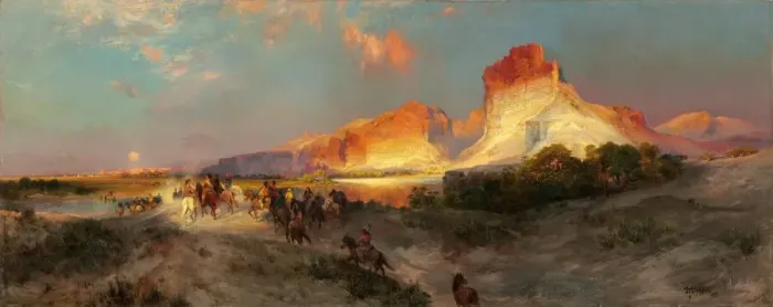 Framed Print : Green River Cliffs, Wyoming, 1881. Creator: Thomas Moran Framed Print : Green River Cliffs, Wyoming, 1881. Creator: Thomas Moran