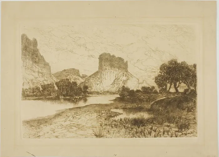 Framed Print : Green River, Wyoming Territory, 1886. Creator: Thomas Moran Framed Print : Green River, Wyoming Territory, 1886. Creator: Thomas Moran