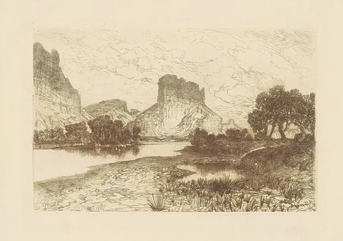 Framed Print : Green River, Wyoming Territory, 1886. Creator: Thomas Moran Framed Print : Green River, Wyoming Territory, 1886. Creator: Thomas Moran