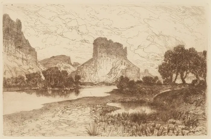 Framed Print : Green River, Wyoming Territory, 1886. Creator: Thomas Moran Framed Print : Green River, Wyoming Territory, 1886. Creator: Thomas Moran