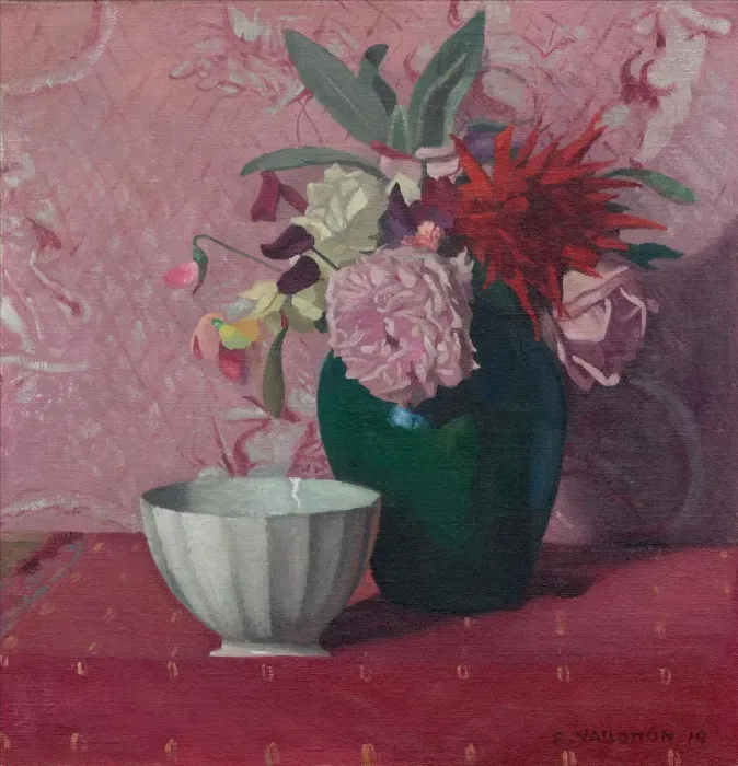 Framed Print : Green vase and white bowl, 1919. Creator: Vallotton, Felix Edouard (1865-1925) Framed Print : Green vase and white bowl, 1919. Creator: Vallotton, Felix Edouard (1865-1925)