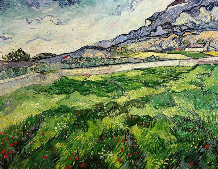 Framed Print : Green wheat field, 1889. Creator: Gogh, Vincent, van (1853-1890) Framed Print : Green wheat field, 1889. Creator: Gogh, Vincent, van (1853-1890)