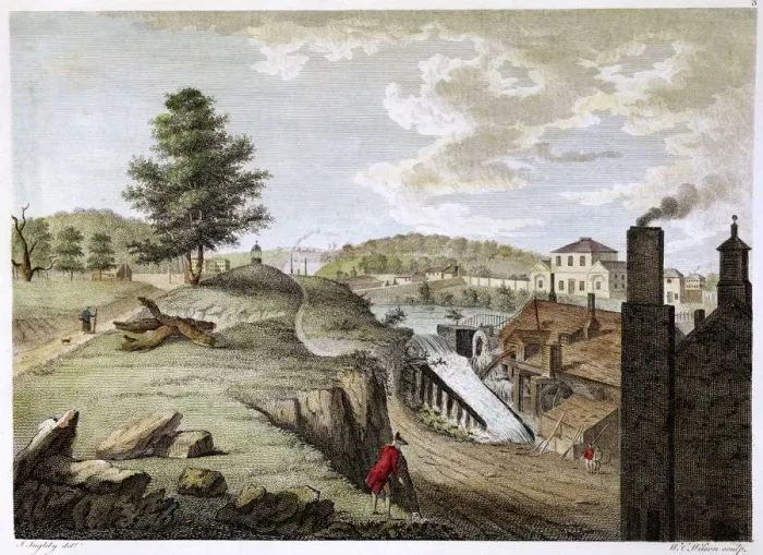 Framed Print : Greenfield Brass Mill near Holywell, Flintshire, Wales, 1792. Artist: WC Wilson Framed Print : Greenfield Brass Mill near Holywell, Flintshire, Wales, 1792. Artist: WC Wilson