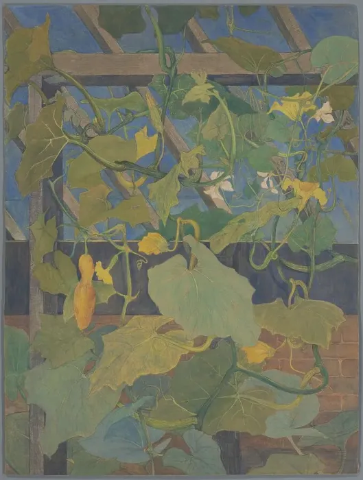 Framed Print : Greenhouse with ornamental gourd, 1897-1901. Creator: Theo van Hoytema Framed Print : Greenhouse with ornamental gourd, 1897-1901. Creator: Theo van Hoytema