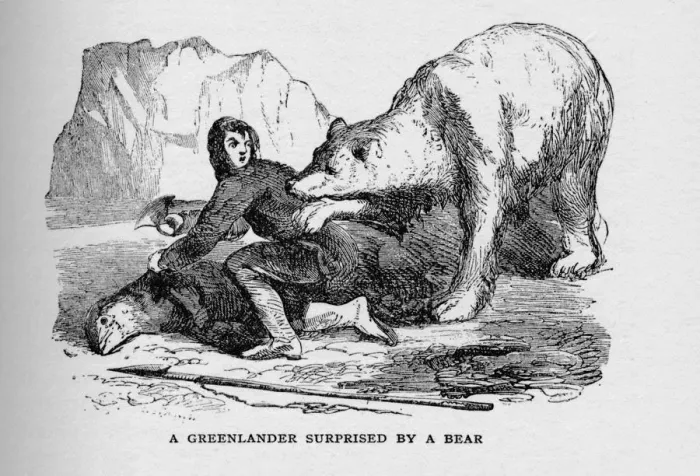 Framed Print : A Greenlander Surprised by a Bear, c1927, (1928) Framed Print : A Greenlander Surprised by a Bear, c1927, (1928)