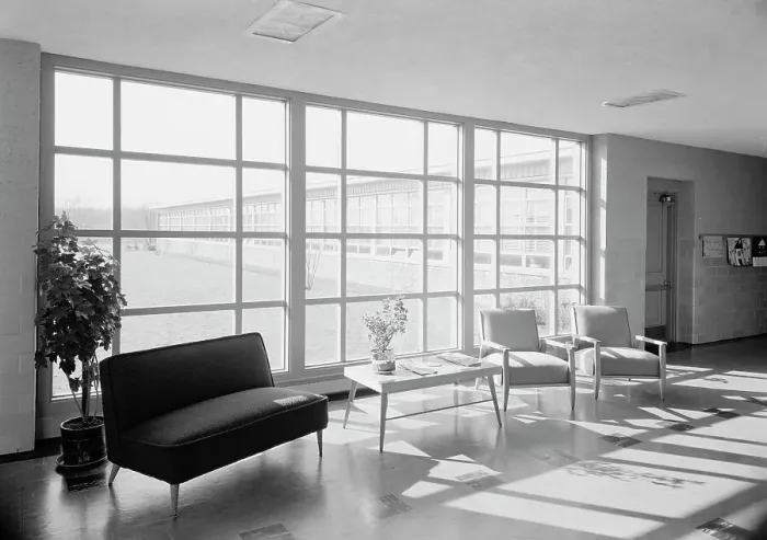 Framed Print : Greenville School, town of Greenburgh, New York, 1953. Creator: Gottscho-Schleisner, Inc Framed Print : Greenville School, town of Greenburgh, New York, 1953. Creator: Gottscho-Schleisner, Inc