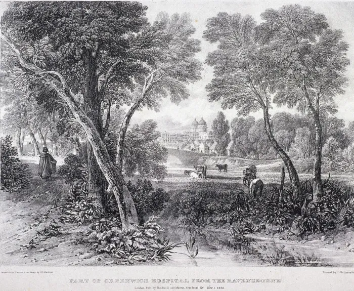 Framed Print : Greenwich Hospital, Greenwich, London, 1822. Artist: James Duffield Harding Framed Print : Greenwich Hospital, Greenwich, London, 1822. Artist: James Duffield Harding