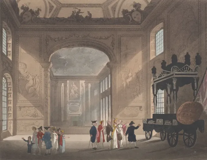 Framed Print : Greenwich Hospital, The Painted Hall, January 1, 1810. January 1, 1810. Creator: J Framed Print : Greenwich Hospital, The Painted Hall, January 1, 1810. January 1, 1810. Creator: J
