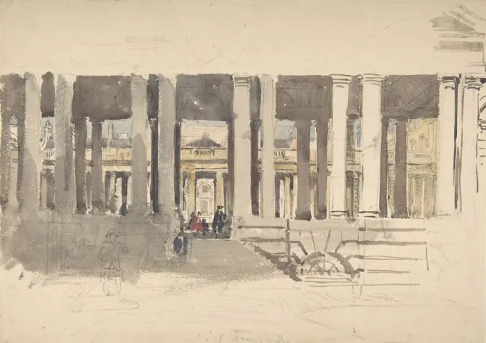 Framed Print : Greenwich Hospital (recto); Study of a Building (verso), ca. 1831 Framed Print : Greenwich Hospital (recto); Study of a Building (verso), ca. 1831