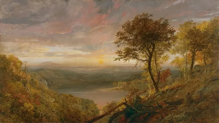 Framed Print : Greenwood Lake, 1870. Creator: Jasper Francis Cropsey Framed Print : Greenwood Lake, 1870. Creator: Jasper Francis Cropsey