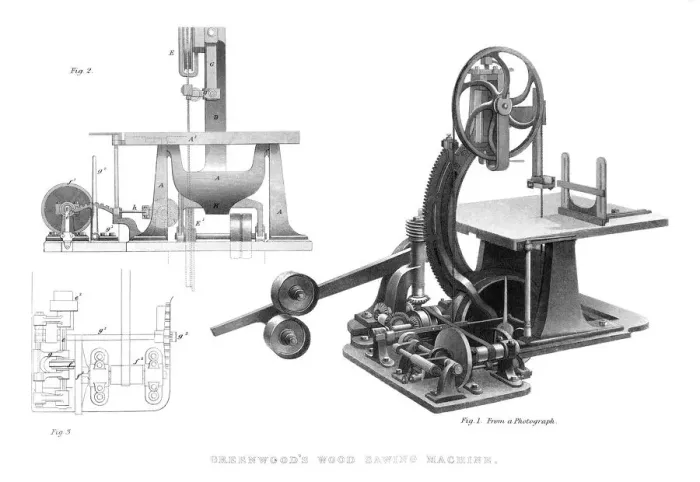 Framed Print : Greenwoods Wood Sawing Machine, 1886 Framed Print : Greenwoods Wood Sawing Machine, 1886