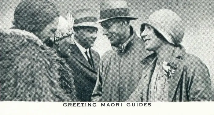 Framed Print : Greeting Maori Guides, 1927 (1937) Framed Print : Greeting Maori Guides, 1927 (1937)