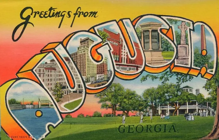 Framed Print : Greetings card featuring Augusta, Georgia, 1943 Framed Print : Greetings card featuring Augusta, Georgia, 1943