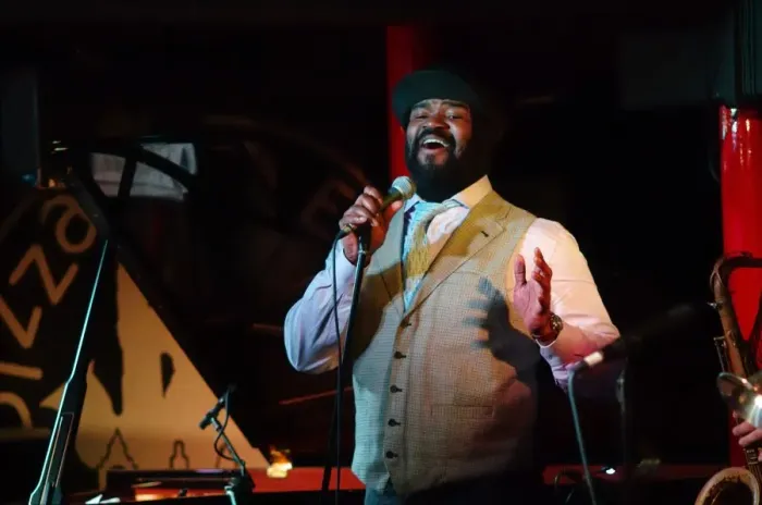 Framed Print : Gregory Porter, Pizza Express, Dean St, London, 2001. Artist: Brian O Connor Framed Print : Gregory Porter, Pizza Express, Dean St, London, 2001. Artist: Brian O Connor