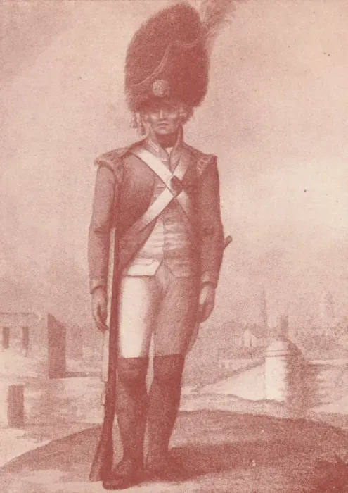 Framed Print : A Grenadier (1791), 1791 (1909). Artist: Francois David Soiron Framed Print : A Grenadier (1791), 1791 (1909). Artist: Francois David Soiron