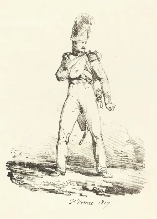 Framed Print : Grenadier, 1817. Creator: Emile Jean-Horace Vernet Framed Print : Grenadier, 1817. Creator: Emile Jean-Horace Vernet