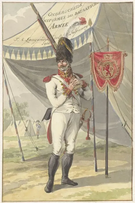 Framed Print : Grenadier of the Guard of his Exellence of the Grand Pensionary, 1806. Creator: Jan Antony Langendijk Framed Print : Grenadier of the Guard of his Exellence of the Grand Pensionary, 1806. Creator: Jan Antony Langendijk