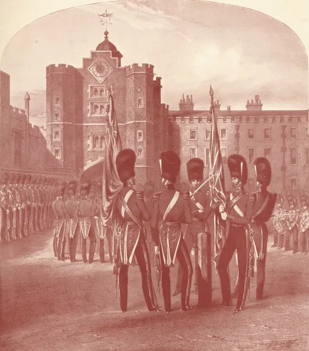 Framed Print : The Grenadier Guards at St. Jamess Palace, 1909 Framed Print : The Grenadier Guards at St. Jamess Palace, 1909