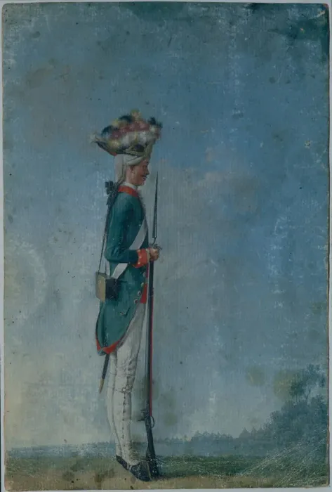 Framed Print : Grenadier of the Preobrazhensky Regiment, End of 1770s. Artist: Anonymous Framed Print : Grenadier of the Preobrazhensky Regiment, End of 1770s. Artist: Anonymous