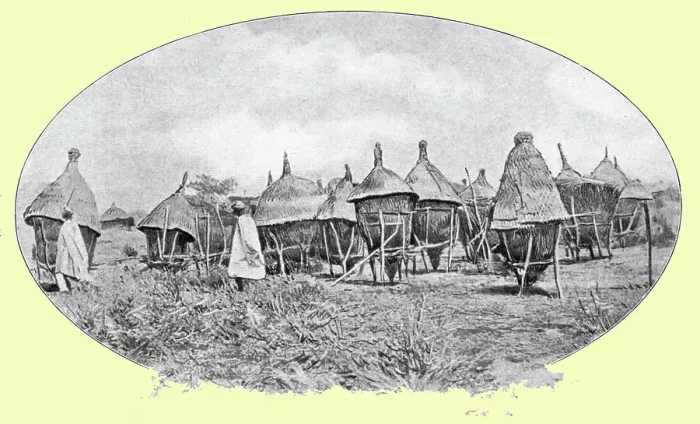Framed Print : Greniers a mil au Mossi; L'Ouest Africain, 1914. Creator: Unknown Framed Print : Greniers a mil au Mossi; L'Ouest Africain, 1914. Creator: Unknown