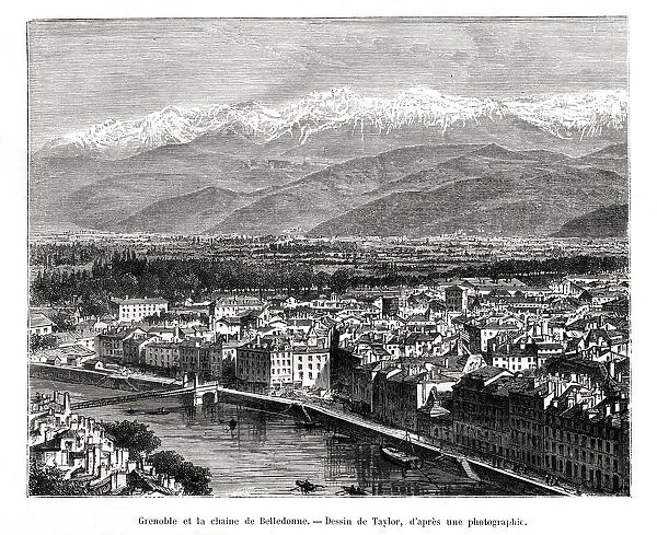 Grenoble from the Belledonne range, France, 1886