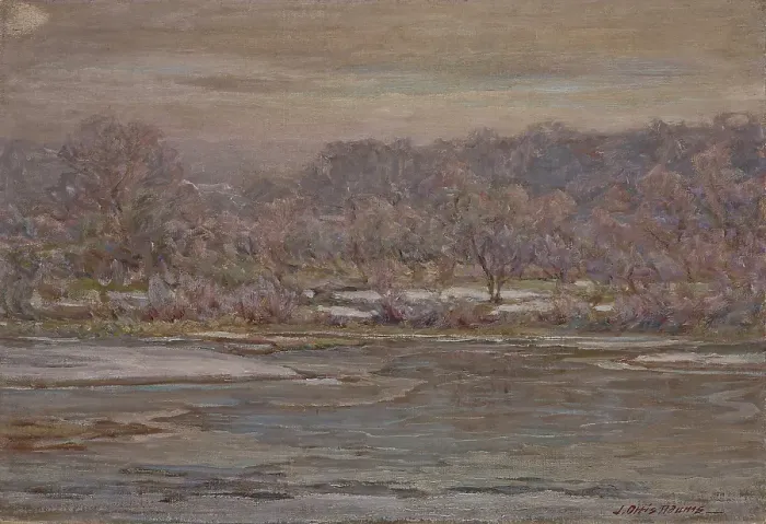 Framed Print : A Grey Frosty Morning, Sketch, Brookville, about 1914. Creator: John Ottis Adams Framed Print : A Grey Frosty Morning, Sketch, Brookville, about 1914. Creator: John Ottis Adams