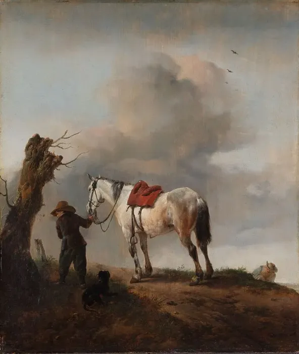 Framed Print : The Grey Horse, c.1646. Creator: Philips Wouwerman Framed Print : The Grey Horse, c.1646. Creator: Philips Wouwerman
