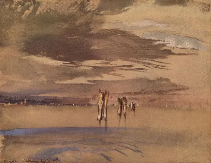 Framed Print : A Grey Morning Near Venice, 19th century. Artist: John Ruskin Framed Print : A Grey Morning Near Venice, 19th century. Artist: John Ruskin