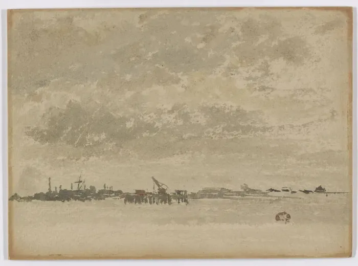 Framed Print : Grey and Silver-Purfleet, 1881-1883. Creator: James Abbott McNeill Whistler Framed Print : Grey and Silver-Purfleet, 1881-1883. Creator: James Abbott McNeill Whistler