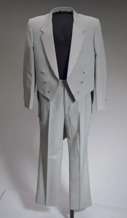 Framed Print : Grey tail coat worn by Cab Calloway, 1976-1995. Creator: After Six Framed Print : Grey tail coat worn by Cab Calloway, 1976-1995. Creator: After Six