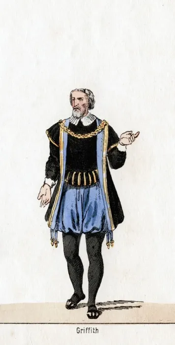 Framed Print : Griffith, costume design for Shakespeares play, Henry VIII, 19th century Framed Print : Griffith, costume design for Shakespeares play, Henry VIII, 19th century