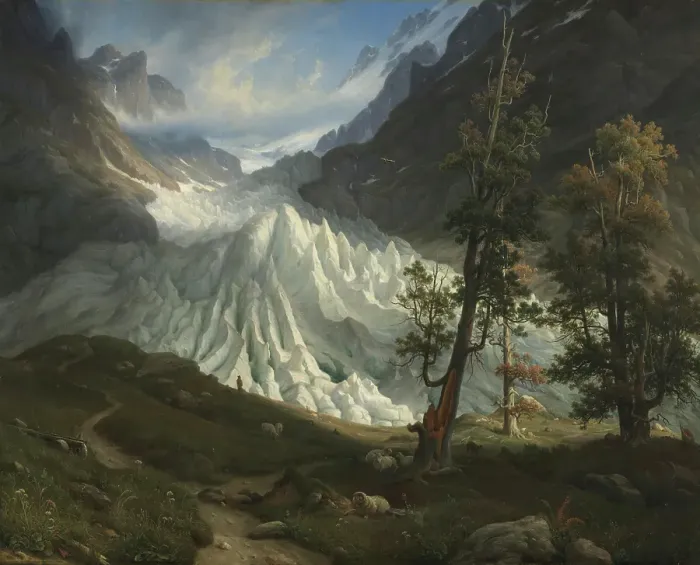 Framed Print : The Grindelwald Glacier, 1838. Creator: Thomas Fearnley Framed Print : The Grindelwald Glacier, 1838. Creator: Thomas Fearnley