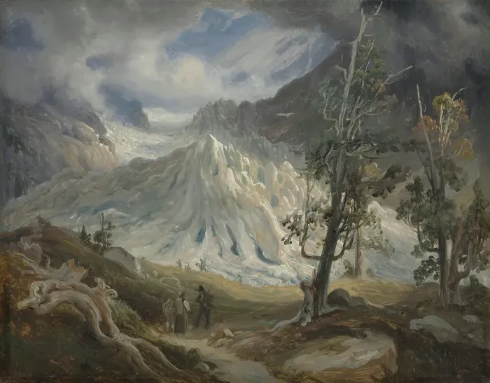 Framed Print : The Grindelwald Glacier, probably 1837. Creator: Thomas Fearnley Framed Print : The Grindelwald Glacier, probably 1837. Creator: Thomas Fearnley