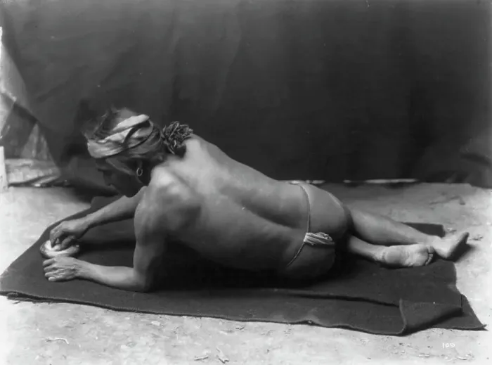 Framed Print : Grinding medicine-Zuni, c1903. Creator: Edward Sheriff Curtis Framed Print : Grinding medicine-Zuni, c1903. Creator: Edward Sheriff Curtis