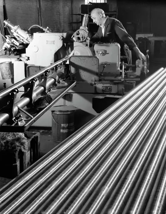Framed Print : Grinding steel bars at J Beardshaw & Sons, Sheffield, 1963. Artist: Michael Walters Framed Print : Grinding steel bars at J Beardshaw & Sons, Sheffield, 1963. Artist: Michael Walters