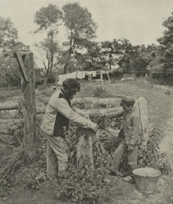 Framed Print : At the Grindstone--A Suffolk Farmyard, 1888. Creator: Peter Henry Emerson (British Framed Print : At the Grindstone--A Suffolk Farmyard, 1888. Creator: Peter Henry Emerson (British