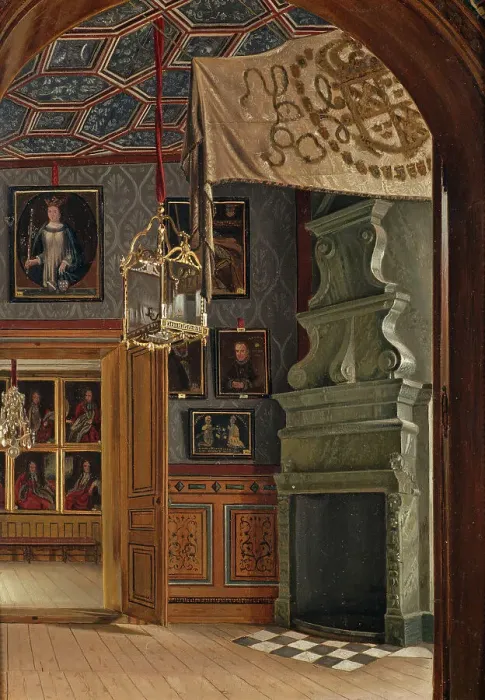 Framed Print : Gripsholm Castle, the drawing hall, 1881. Creator: Johan Robert Nilsson