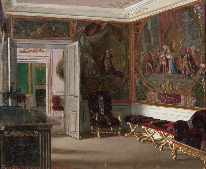 Framed Print : Gripsholm, interior from the Dowager Queen's floor, 1879. Creator: Georg Nordensvan Framed Print : Gripsholm, interior from the Dowager Queen's floor, 1879. Creator: Georg Nordensvan