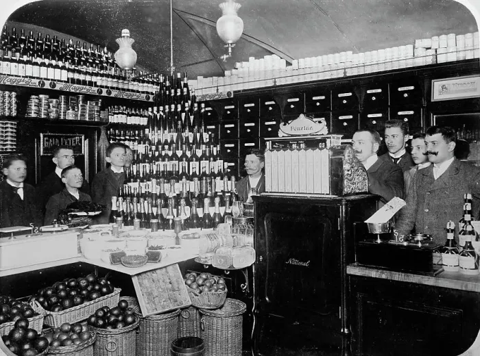 Framed Print : Grocery, Fipeltaner and Vida, Ungaria, Sopron, between 1895 and 1910. Creator: Unknown Framed Print : Grocery, Fipeltaner and Vida, Ungaria, Sopron, between 1895 and 1910. Creator: Unknown