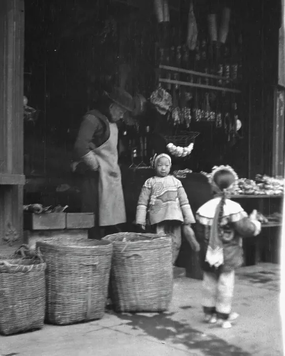 Framed Print : The grocery store, Chinatown, San Francisco, between 1896 and 1906. Creator: Arnold Genthe Framed Print : The grocery store, Chinatown, San Francisco, between 1896 and 1906. Creator: Arnold Genthe