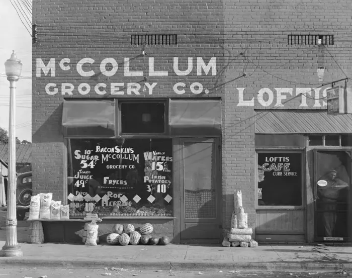 Framed Print : Grocery store, Greensboro, Alabama, 1936. Creator: Walker Evans Framed Print : Grocery store, Greensboro, Alabama, 1936. Creator: Walker Evans