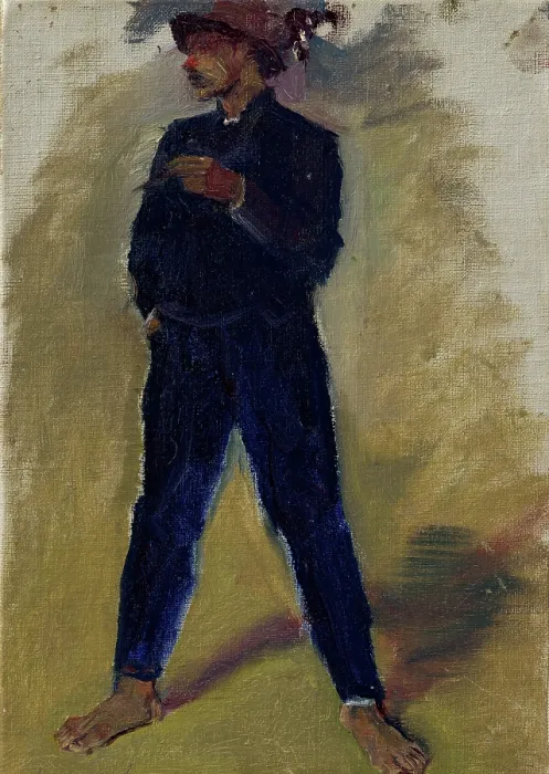 Framed Print : Groom Standing Astride, 1910-1914. Creator: Ladislav Mednyanszky Framed Print : Groom Standing Astride, 1910-1914. Creator: Ladislav Mednyanszky
