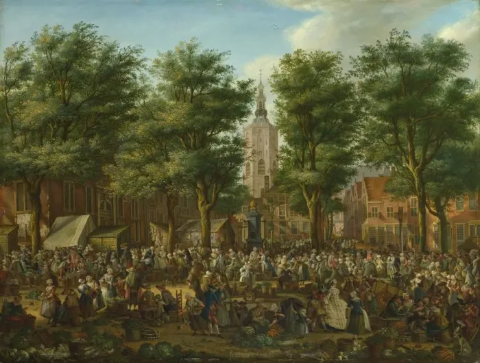 Framed Print : The Grote Markt at The Hague, 1760. Artist: La Fargue, Paulus Constantijn (1729-1782) Framed Print : The Grote Markt at The Hague, 1760. Artist: La Fargue, Paulus Constantijn (1729-1782)