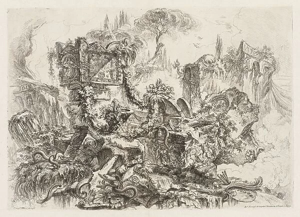 Groteschi: Ruins with Serpents, ca. 1745-50. Creator: Giovanni Battista Piranesi (Italian