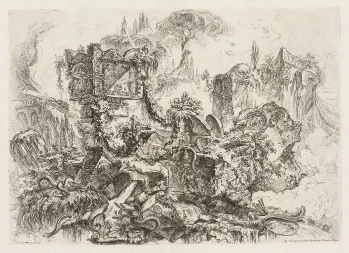 Framed Print : Groteschi: Ruins with Serpents, ca. 1745-50. Creator: Giovanni Battista Piranesi (Italian Framed Print : Groteschi: Ruins with Serpents, ca. 1745-50. Creator: Giovanni Battista Piranesi (Italian